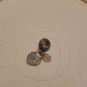 🚫SOLD🚫 Pave Heart Padlock Dangle Charm